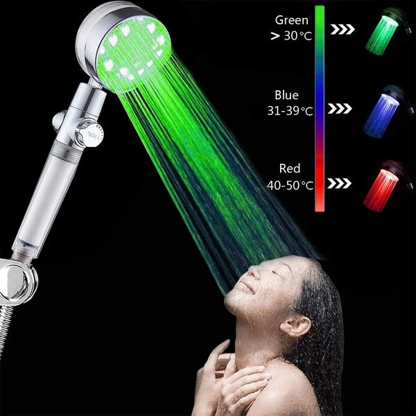 LED DOUCHE CORE D'EAU Économie d'économie à 360 degrés Rotation avec un petit ventilateur ABS RAIS RAISE HAUTE PRESSION BUSE BUXE ACCESSOIRES DE SALLE