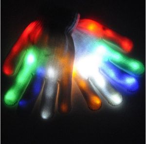 LED-Schädel-Handschuhe, Festival-Party, Rave-Handschuh, LED-Licht-Handschuh, 7 Farben, bunte Fäustlinge, neuartige Party-beleuchtete Requisiten, Handschuhe, Spielzeug