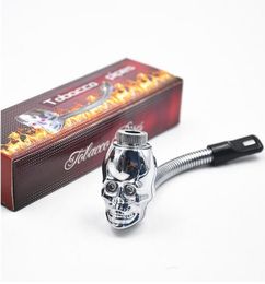 Pipe de métal de forme du crâne LED 3 couleurs Propriété Métal Flexional Tobacco Pipes Cigarette Rasta Reggae Pipe avec cadeau Box6206564