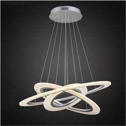 Moderne Acryl LED-hanglamp 3 Circle Suspension Kroonluchters Verlichting voor Woonkamer Eetkamer Slaapkamer