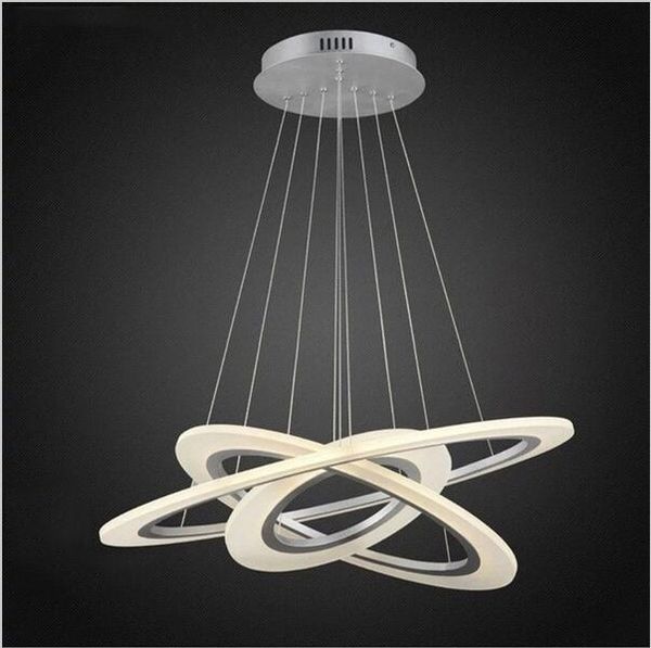 Acrylique moderne LED Pendentif Light 3 Circle Suspension Lustres Éclairage pour salon Salle à manger Chambre à coucher