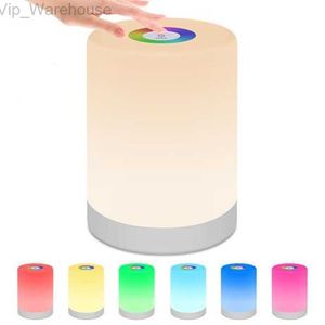 LED Smart Touch Night Light Induction Dimmer Intelligent bedlamp USB Oplaadbare draagbare dimbare RGB -kleurverandering Lichten HKD230812