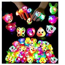 LED colle douce flash expression anneau anneau lumineux enfants dessin animé doigt lumière led flash anneau fête anniversaire cadeaux LED jouets