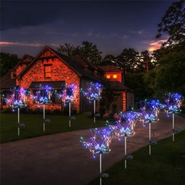 LED Solar Feu d'artifice lumières de fée imperméable extérieur Guirlande 90/150 LEDS Light String Jardin Jardin Street Décoration de Noël 201212