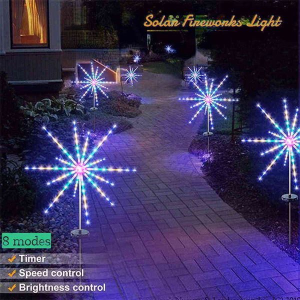 Led Solaire Feux D'artifice Lumière En Plein Air Meteor Cheval Lampe Guirlande IP Étanche Guirlande Lumineuse Jardin Pelouse Rue Décor De Noël J220531