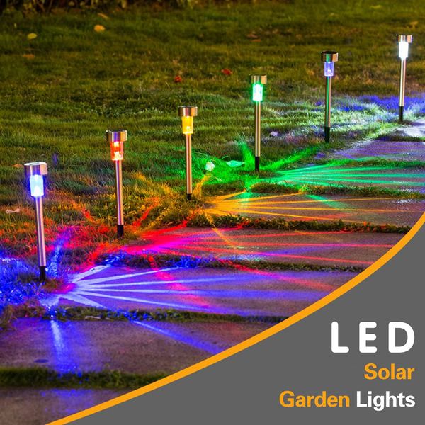 Luz LED Solar para jardín, lámpara Solar para camino de paisaje, lámpara de césped de varios colores para Patio, camino, pasarela, decoración, lámpara Solar