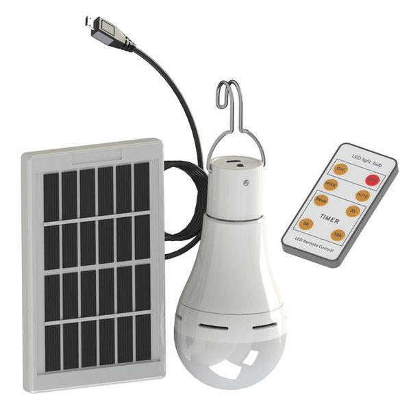 Bombilla de luces LED solares para jardín, 7W, 9W, resistente al agua, para exteriores, Control remoto, luz colgante, senderismo, Camping, pesca, luces de emergencia