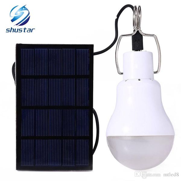 Lampe solaire LED 15w 130lm, ampoule à économie d'énergie solaire sans scintillement, pour tente de Camping, cour de pêche, éclairage de secours