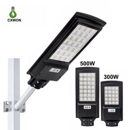 LED Solar Lamp 300 W 500W Radar Sensor Timing Street Light Outdoor Garden Lighting Wand Mounted Lights for Pathway Yard