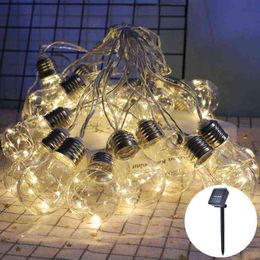 Led Solaire Lampes Chaîne Guirlande Lumineuse Lampe Extérieure Décoration Jardin Étanche Boule Chaîne De Noël Guirlande Décor Led Lampe J220531