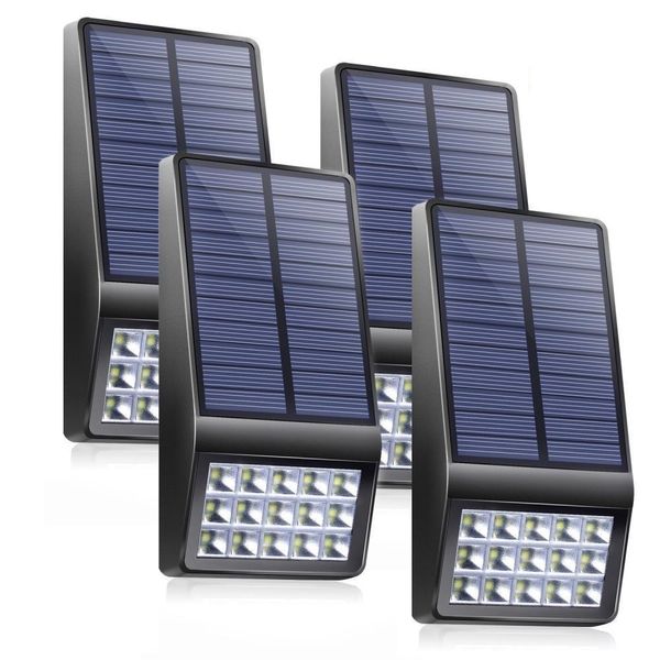 Projecteurs solaires LED Lumière solaire Haute sensibilité Micro-ondes Radar Capteur de mouvement Lampe de jardin Clôture Rue Sentier Sécurité Éclairage extérieur