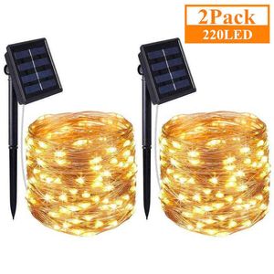 Led Solaire Lumière Extérieure Lampe Guirlande Lumineuse Pour La Fête De Noël De Vacances Étanche Fée Lumières Jardin Guirlande Jardin J220531