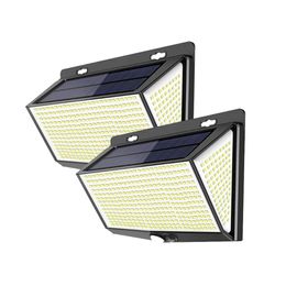 Lampe solaire extérieure de lumière solaire de LED extérieure imperméable à l'eau pour la décoration de jardin 3 modes réverbères de mur de lumière du soleil actionnés