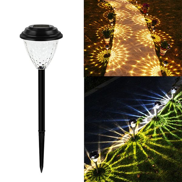 Luces solares LED lámpara de césped Luces de jardín al aire libre blancas cálidas para pasarela Patio Patio trasero Camino de paisaje Estaca de acero inoxidable para acampar villa de vacaciones