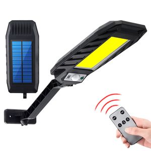 LED Solar Lights Solar Motion Sensor Wandlamp Outdoor Street Lamp Waterdicht Smart Sensing Garden Lamp met afstandsbediening
