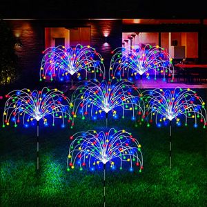 LED énergie solaire lumières feu d'artifice décoration de jardin guirlandes étanche extérieur pissenlit pelouse lampe pour chemin de Patio