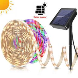 LED Solar Power Strip Light Garden Light DC12V 5M 164ft 150 LED SMD2835 Diodetape Cinta de alta calidad Decoación de hogar flexible LI2381310