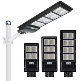 Lampada stradale solare a LED Sensore PIR 80W 120W 160W Impermeabile IP65 Parete Esterna Giardino Paesaggio Security236D