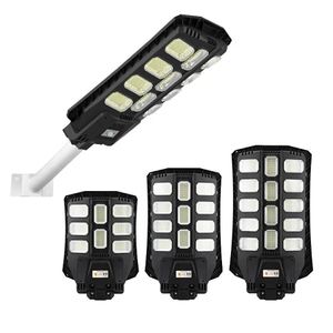 Luz de calle solar led 300w 400w 500w sensor de radar impermeable al aire libre reflector de jardín de seguridad solar con poste