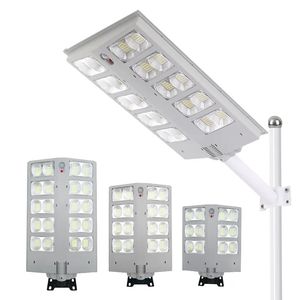 Capteur de mouvement de réverbère solaire LED 600W 800W 1000W Lampe de sécurité de jardin extérieur avec poteau rétractable