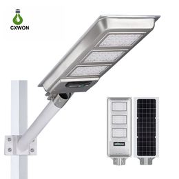 LED Solar Street Lights radarsensor muur Light Lamp 100W 120W 150W 200W roestvrij staal IP65 waterdicht met afstandsbediening en Pole