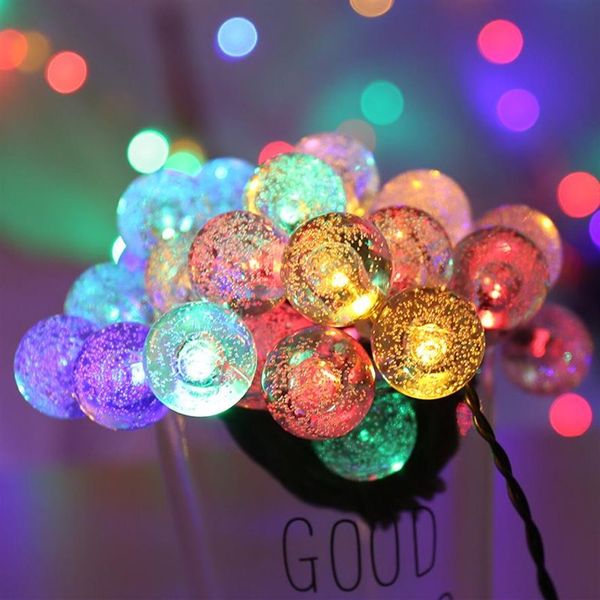 Cordes solaires LED, boules à bulles, éclairage d'extérieur, imperméable, décoration de cour de noël, boule lumineuse 216B