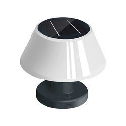 Lámpara de mesa solar LED con panel solar, decoración de bar de escritorio interior recargable por USB, lámpara de escritorio solar para exteriores regulable con 4 brillos