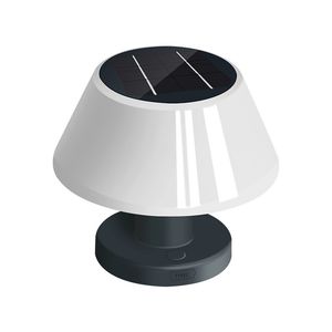  Lámpara de mesa solar LED con panel solar,  decoración de bar de escritorio interior recargable por USB,  lámpara de escritorio solar para exteriores regulable con 4 brillos