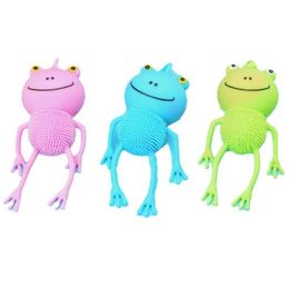Led Squeeze Flashing Frog TPR Stress Squishy juguetes peludos para niños Alivio del estrés Goma de silicona Rana Juguetes Vent fidget juguetes