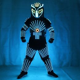 Costume luminoso per abiti da palcoscenico a LED Vestito robot a LED Abbigliamento leggero per abiti da ballo Costume per la danza PERFORMANCE wear 237j