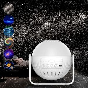 LED Star Projector Night Light 6 in 1 Planetarium Projectionr Galaxy Starry Sky Projector Lamp USB Roterende nachtlichten