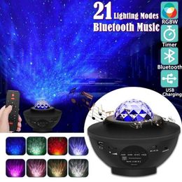 LED Star Projecteur Night Light Galaxy Nova Projecteur Starry Night Lamp Sky avec de la musique Bluetooth en haut-parleur télécommande 234E