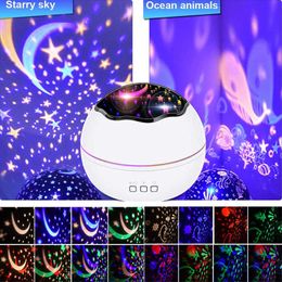 LED STAR SKY PROJECTUR lampe de lumière de nuit avec minuterie tournant pour les garçons Girls Chambre Decor Lights Anime Lights Night Lights