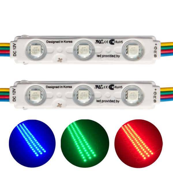 Luces de escaparate LED Módulo de 3 LED Luz RGB 5050 SMD Luz de ventana LED Luces de tira impermeables súper brillantes para la decoración de la tienda Letreros de letras crestech168