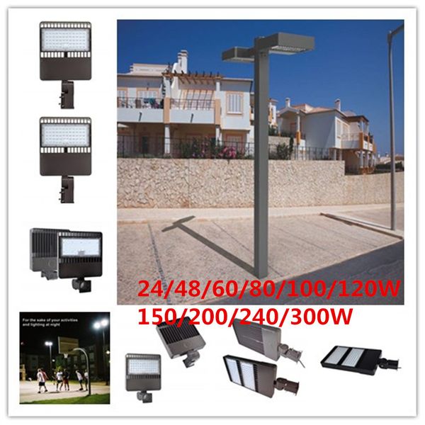 Réverbères LED, feux de route, feux de stationnement, poteaux extérieurs, lampes de boîte à chaussures pour sites et zones