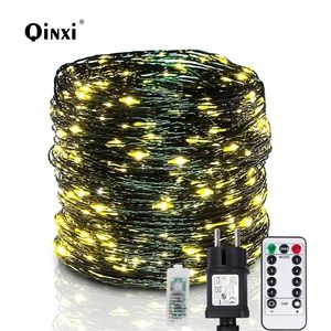 Fée de chaîne de LED avec guirlande étanche à distance lumières de Noël pour arbre chambre décor de mariage de vacances 30/50/10 M Y201020