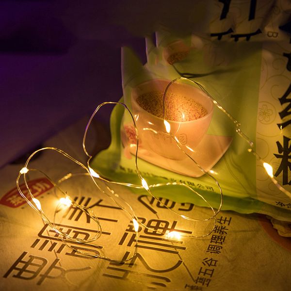Guirlande lumineuse LED en fil de cuivre, lumières féeriques étoilées, alimentées par piles, pour chambre à coucher, fêtes de noël, mariages, centres de table, décorations crestech168