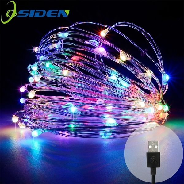 LED String Lights DC5V USB 10M 33FT 5M 50LEDS extérieur étanche festival de Noël fête de mariage guirlande décoration fée LED Y201020