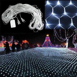 LED NET LICHT STRINGS 110V 220V Holiday String Licht 1,5mx1,5m 2mx3m Warm Wit RGBY XMAS Kerst Fairy Fairy Twinkle Decoration Lamp