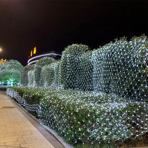 Luces de cuerda LED iluminación de malla de red interior al aire libre 6.6 pies x 9.8 pies Cortina azul Hada con 8 modos Controlador para fiestas navideñas Crestech168