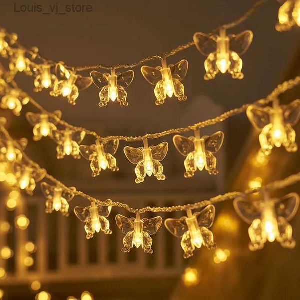 Cordes LED 10 mètres guirlande lumineuse papillon boule à bulles décoration de vacances petites lumières colorées atmosphère ciel étoilé YQ240401
