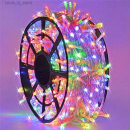 LED-snaren 10 m-100 m Connectabe Fairy lichtslingers waterdichte verlichting lamp voor buitenfeest bruiloft kerstbomen tuindecoratie YQ240401