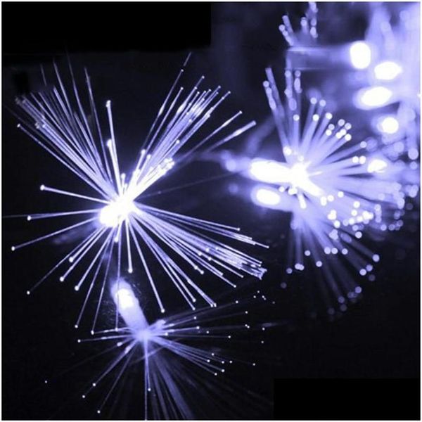 Cuerdas LED 10M Cadena de luz Fibra óptica Twinkle Luces de hadas para la fiesta de bodas de Navidad Casa de vacaciones Decoración de la guirnalda UE / EE. UU. Enchufe DH94T