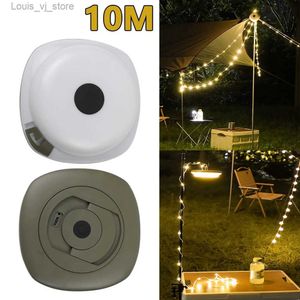LED Strings 10M String Lights Fée Camping Lampe Fil De Cuivre Vacances En Plein Air Guirlande Ambiance Décoration Éclairage Pour Tente YQ240401