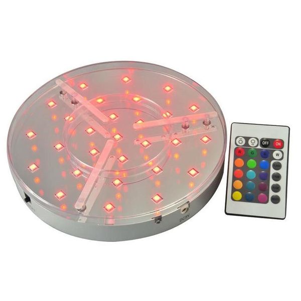 Cuerdas Led 10 Piezas Lote 8 Pulgadas Centro de mesa Base de luz 20 Cm Diámetro 3.5 Cm Alto Con control remoto Para jarrón Shisha Hookah Drop Deli Dhdvu