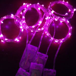 LED -snaren 20/50/100 LED Holiday Battery Lighting Micro rijstdraad Copper Fairys Strings Lights Partys White/RGB Crestech168