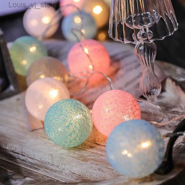 Cordes LED 20 guirlandes lumineuses guirlande de boules de coton éclairage féerique pour les vacances en plein air mariage fête de Noël décoration de la chambre à la maison YQ240401