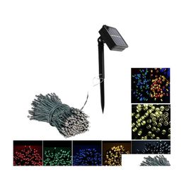 LED -snaren 200 LED Solar Light Outdoor String Fairy Lights Christmas Garland Powered Street Lamp voor Garden Decoration D OTJMN