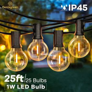 Cords LED 25 pieds Outdoor Globe G40 String Light IP44 Waterpoof Dimmable Party Decoration Decoration Connectable Eu Plug Garland Fairy YQ240401