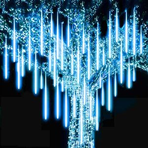 Guirlandes LED 30/50 cm 8 tubes de pluie de météores lumières décorations d'arbre de noël pour la rue extérieure LED guirlande nouvel an Navidad YQ240401